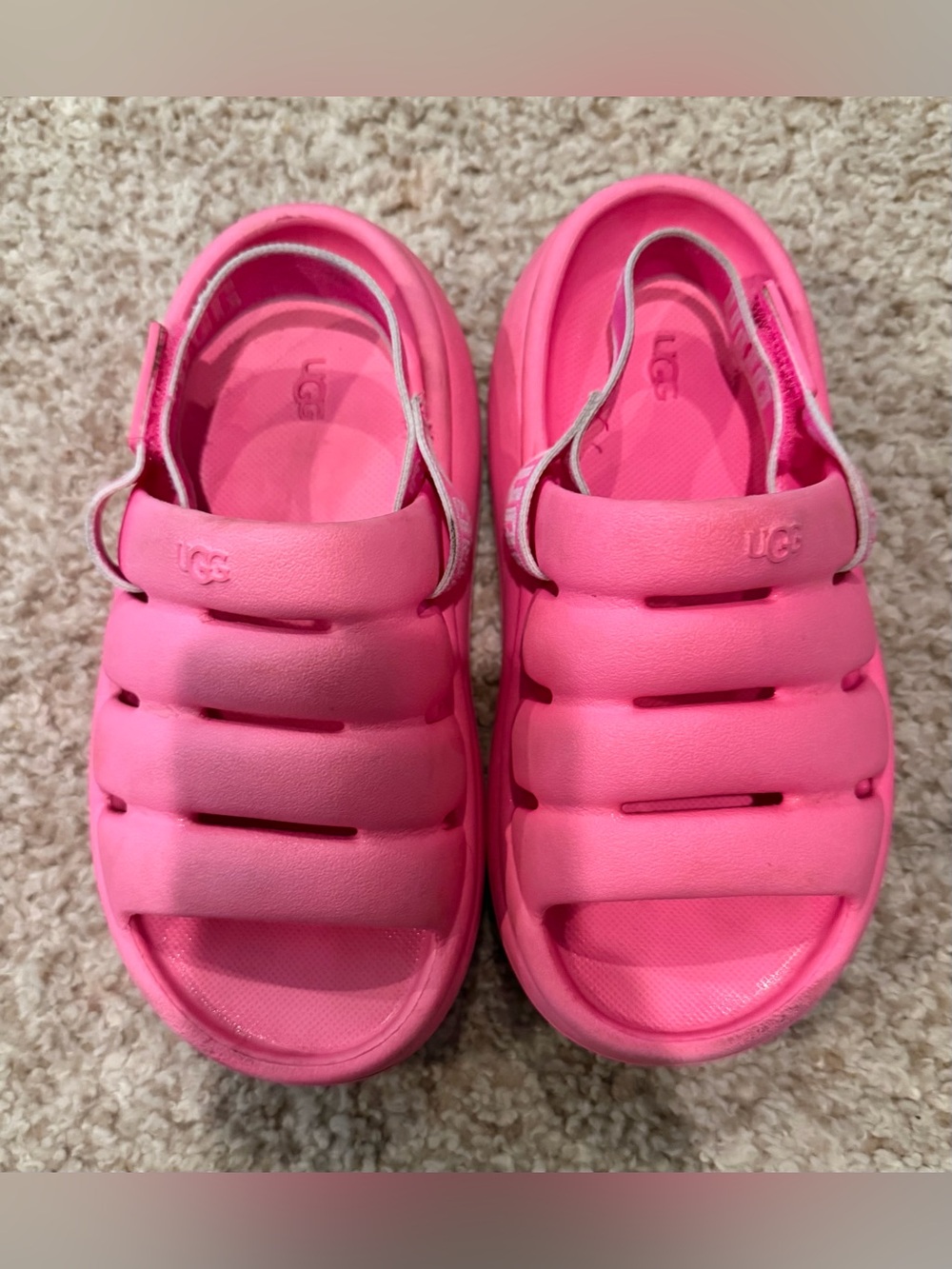 UGG Kids Pink Foam Strap Sandals